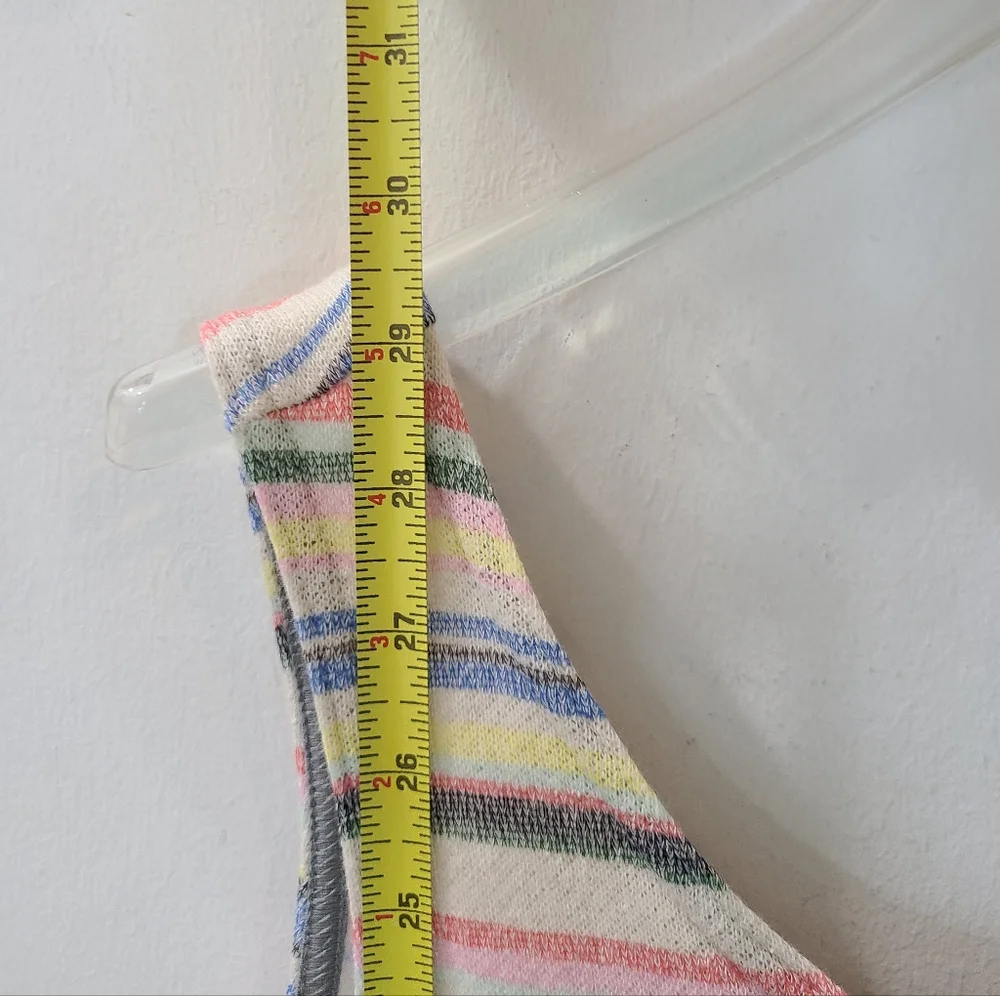 JUSTICE Big Girl's Pastel Striped French Terry Sleeveless Romper Sz 18/XXL